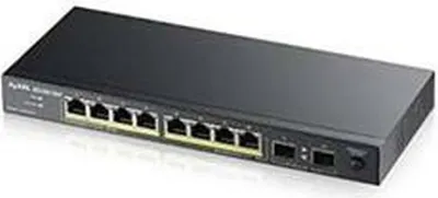 Produktbild von Zyxel GS1100-10HP, Unmanaged, Gigabit Ethernet (10/100/1000), Power over Ethernet (PoE), Rack-Einbau, 1U, Wandmontage
