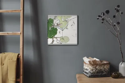 Produktbild von Coloray Hodiny Unikátní 30x30 cm  Tiché hodiny Pro obývací pokoj a kuchyň Nástěnné hodiny Plátno Bílé ručičky hodin - Větev zanechává květy
