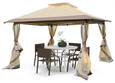 Obrázek produktu pro Skládací párty stan - Zahrada pavilón - Krytá terasa - Stan na terasu - Pergola - S moskytiérou