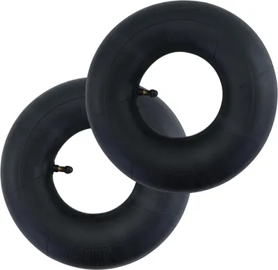 Image de Lot de 2 chambres à air intérieures 4.10/3.50-4, pièces de rechange pour roues de jardin, 25 cm, fabriquées en caoutchouc de haute qualité