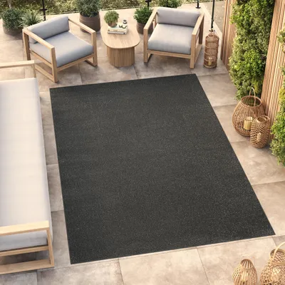 Obrázok produktu pre Koberec Tapiso Outdoor MONO Modern tmavošedý pre interiér/exteriér, ÖKO-TEX, 300 x 400 cm