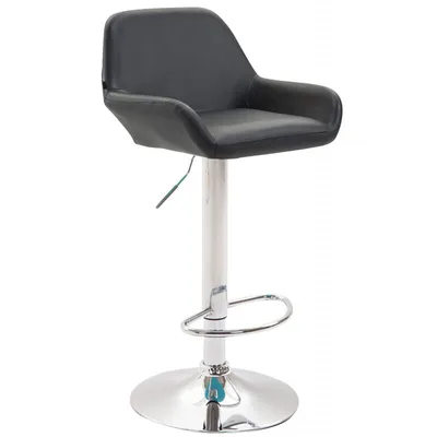 Produktbild von CLP 2er Set Barhocker Braga Kunstleder drehbar und höhenverstellbar schwarz Gestell Farbe chrom