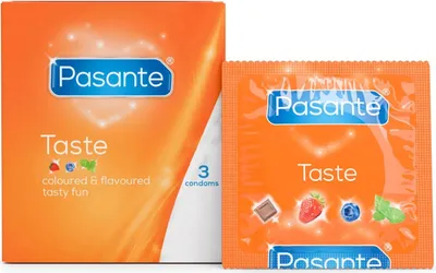 Produktbild von Pasante Taste 3, Männliches Kondom, weich, Transparent, Latex, 53 mm, 190 mm