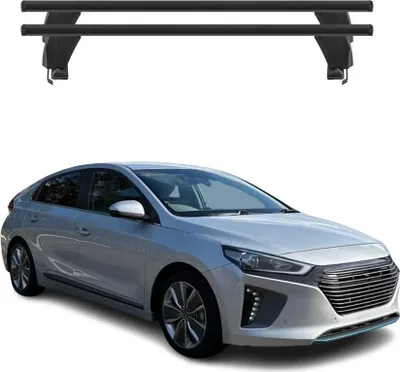 Image de Menabo Barres de toit Transversales pour Hyundai Ioniq 2016-2019 Noir ABE 2x