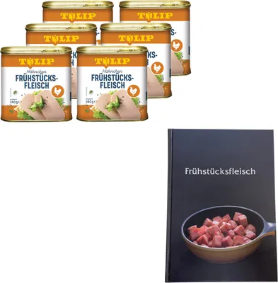 Produktbild von TULIP 6x Frühstücksfleisch Hähnchen 340 Gramm Dänische Delikatesse mit Kochbuch