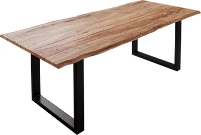 Produktbild von Baumkante Esstisch Sheesham naturbelassen 220x100 schwarz Mailand