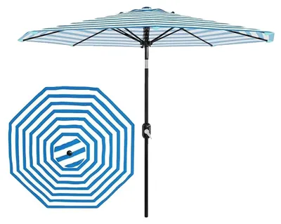 Zdjęcie produktu dla Parasol solarny do ogrodu, średnica 2,7 m, daszek z poliestru, 32 diody LED, ochrona przed promieniowaniem UV, mechanizm otwierania za pomocą korby