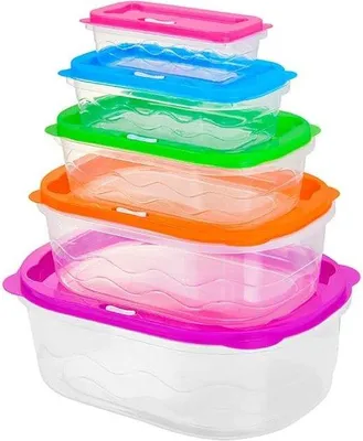 Produktbild von Kunststoffbehälter Set 5, stapelbar, BPA-frei, 230-3550ml