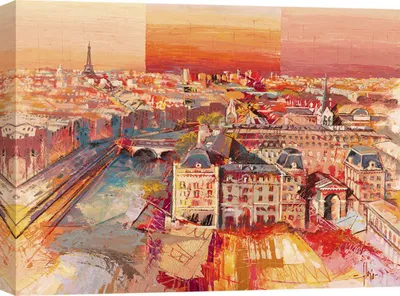 Productafbeelding van Canvas schilderij – Luigi Florio, "Dromend van Parijs" – 70x50 cm