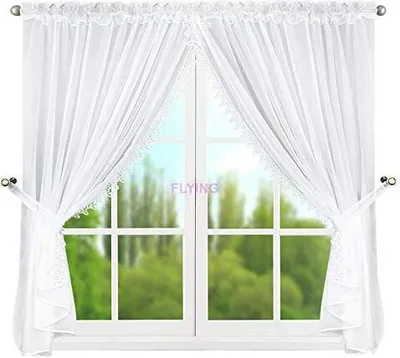 Immagine prodotto di Tende pronte per l'uso Tenda per finestra in voile con nastro plissettato LB-11-B, 145x400 cm