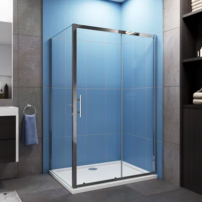 Produktbild von 100x80cm 190cm hoch Duschabtrennung Duschwand Dusche Schiebetür Nischentür Duschkabine