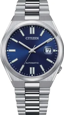 Produktbild von Citizen Automatik Herren Armbanduhr aus Edelstahl in der Farbe Silber-Blau 40mm,