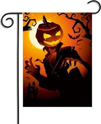 Produktbild von Gartendekorationsflaggen, Halloween-Dekorationen, lustige Kürbis-Dekorationsflaggen zum Thema Halloween