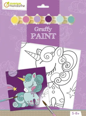Produktbild von Avenue Mandarine Graffy Paint Jednorožec 20x20cm+barva