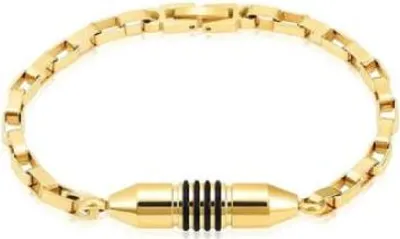 Zdjęcie produktu dla Bransoletka Luxe As 20 cm z zawieszką na prochy, włosy lub perfumy - pamiątkowa biżuteria w kolorze złotym, w zestawie z wypełniaczem As i woreczkiem do przechowywania