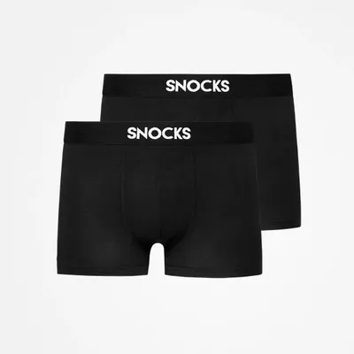Produktbild von SNOCKS Modal Boxershorts Men, 2pcs Black Black S