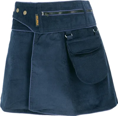 Produktbild von Wickelrock, Cord Minirock - Dunkelblau, Damen, Baumwolle, Größe: L/XL