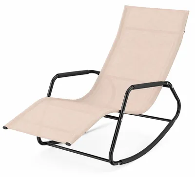 Produktbild von KOMFOTTEU Schaukelliege Ergonomisch, wetterfeste Gartenliege aus atmungsaktivem Stoff mit Metallgestell, Relaxliege bis 160 kg belastbar, Sonnenliege für Outdoor, Balkon & Terrasse, 143x57x86 cm