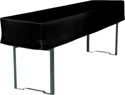 Produktbild von TexDeko Biertischhusse Tischdecke 3/8 Länge für Bierzelttisch Premium blickdicht waschbar 220x70x30cm (Schwarz)