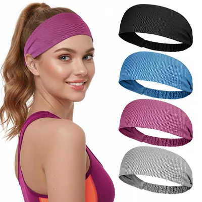 Immagine prodotto di Fasce per capelli sportive traspiranti - Antiscivolo - Assorbenti del sudore - Regolabili - Per donna - Fasce per capelli sportive
