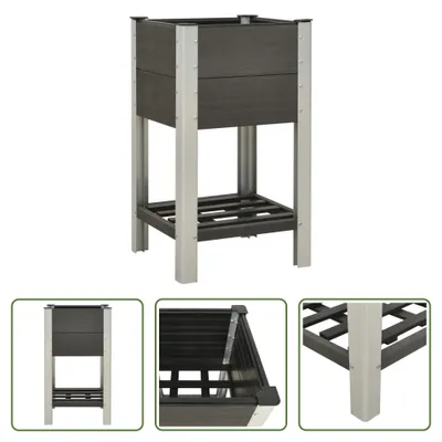 Produktbild von The Living Store Garten-Hochbeet mit Ablage 50x50x90 cm WPC Grau