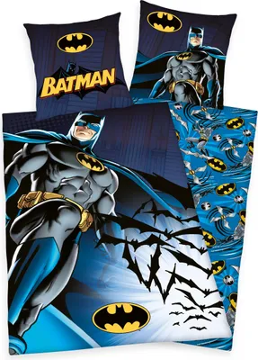 Produktbild von Batman Bettwäsche DC Comics, 80x80 + 135x200cm, 100% Baumwolle mit Reißverschluss