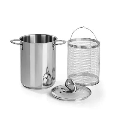 Produktbild von Barazzoni 487051016, 4,2 l, Edelstahl, Rund, Keramik, Gas, Halogen, Induktion, Versiegelte Platte, Edelstahl, Glas