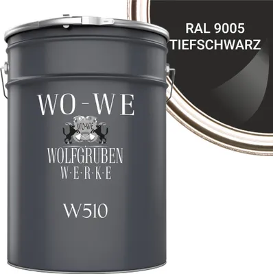 Produktbild von Dachfarbe Sockelfarbe Dachbeschichtung W510 Tiefschwarz RAL 9005 - 20L