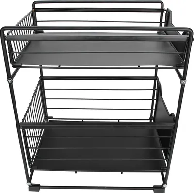 Image de rack de rangement coulissant à 2 niveaux pour la cuisine Rack de rangement pour les cosmétiques pour la cuisine et le bureau