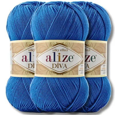 Obrázek produktu pro Alize 3x 100 g vlna Diva, jednobarevná, háčkování, pletení (132)