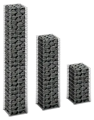 Produktbild von Gabionen-Set 3-teilig Pflanzkübel, Kräuterbeet, Hochbeete, Pflanztrog, Vertikalbeet, Pflanzgefäße, Pflanzencontainer, verzinkter Draht
