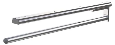 Image de Porte-serviettes extensible avec un bras en aluminium brillant - 465 mm