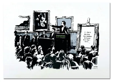Image de Giallobus - Imbéciles - Banksy - 100L x 70l cm - Tableau - Verre acrylique