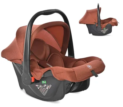 Image de Lorelli Coque bébé i-Size Joy (40 - 87 cm) réglable, toit pliant, mousse à mémoire de forme marron