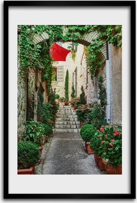 Produktbild von Bild - Bilderrahmen - 40 cm x 60 cm - MDF - Rahmen - Wandkunst - Straßen von Frankreich