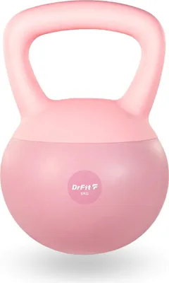 Zdjęcie produktu dla DrFit Kettlebell odważnik kulowy z piaskiem do ćwiczeń siłowych różowy 6kg