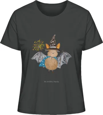Produktbild von Mr. & Mrs. Panda Shirt Damen Fledermaus Zauberer Größe S - Anthrazit - Geschenk, Reinsteigern, Lustige Sprüche, T-Shirt, Oberteil, Magier, Fledermäuse, Baumwoll, Basic