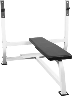 Produktbild von Gorilla Sports, Fitnessbank, Schwarz/Weiß, 143 x 110 x 103 cm, Hantelablage, bodenschonende Gummifüße