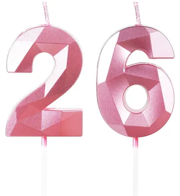 Zahlenkerzen 26 Rosa 5 cm Geburtstagskerzen Torten Dekoration