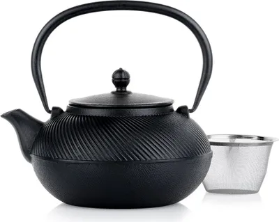 Immagine prodotto di Bollitore in ghisa, teiera, teiera a uovo con colino per tisane, 1 litro