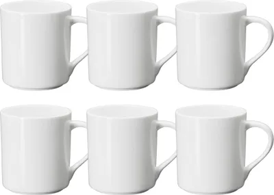 Produktbild von Wilmax Becher 320 ml Weiß Porzellan 6er Set WL-993040/A6
