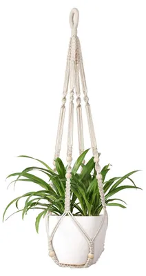 Productafbeelding van Macrame plantenhangers van katoenen touw, 89 cm, voor binnen en buiten