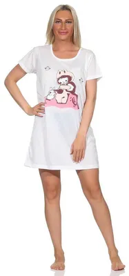 Produktbild von Damen Nachthemd Sleepshirt Nachtwäsche; Ecru/M/38
