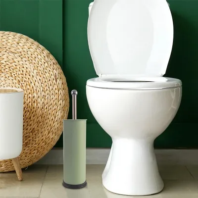 Obrázek produktu pro WC kartáč se stojánkem kovový zelený ZELENÝ 10x38,5 cm