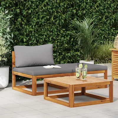 Obrázek produktu pro vidaXL 3dílná zahradní lounge souprava s polštáři Masivní akáciové dřevo