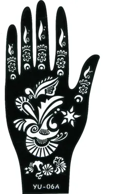 Produktbild von Henna Tattoo Schablone für die linke Hand