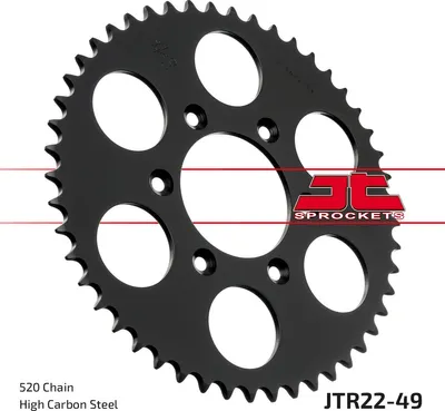 Obrázek produktu pro Zębatka zadní ocelová JT pro Aprilia SX MX 125 RX125 - JTR22-49
