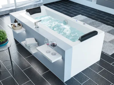Produktbild von Rechteck Whirlpool Deus 182x80 Germany 20 Düsen Befüllung Überlauf : Befüllung über den Überlauf Varianten: Befüllung über den Überlauf
