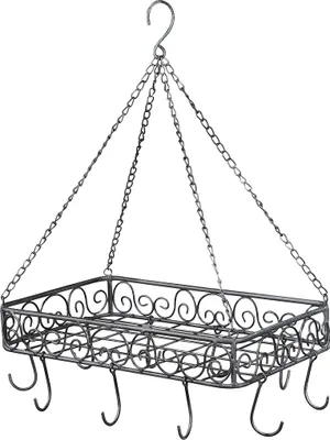 Produktbild von Eisen Topfhänger grau 40x27x7cm Wurstkrone Kräuterkorb Küchenkrone Topfhänger