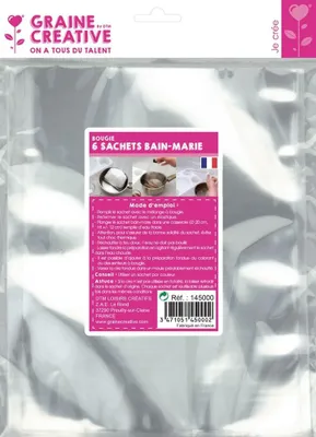 Image de Graine Creative sachet transparent Au Bain-Marie pour cire de bougie 6 pièces